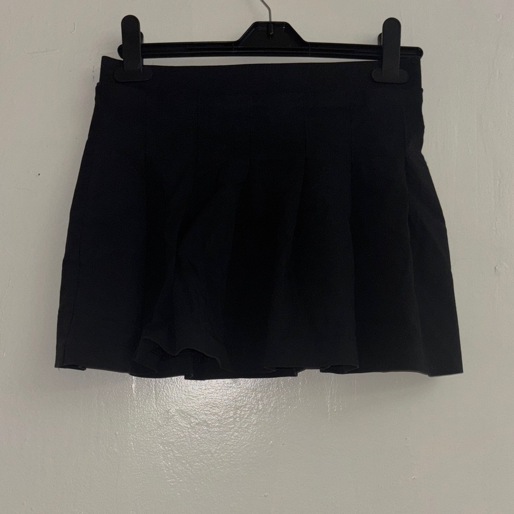 Black Pleated Mini Skirt